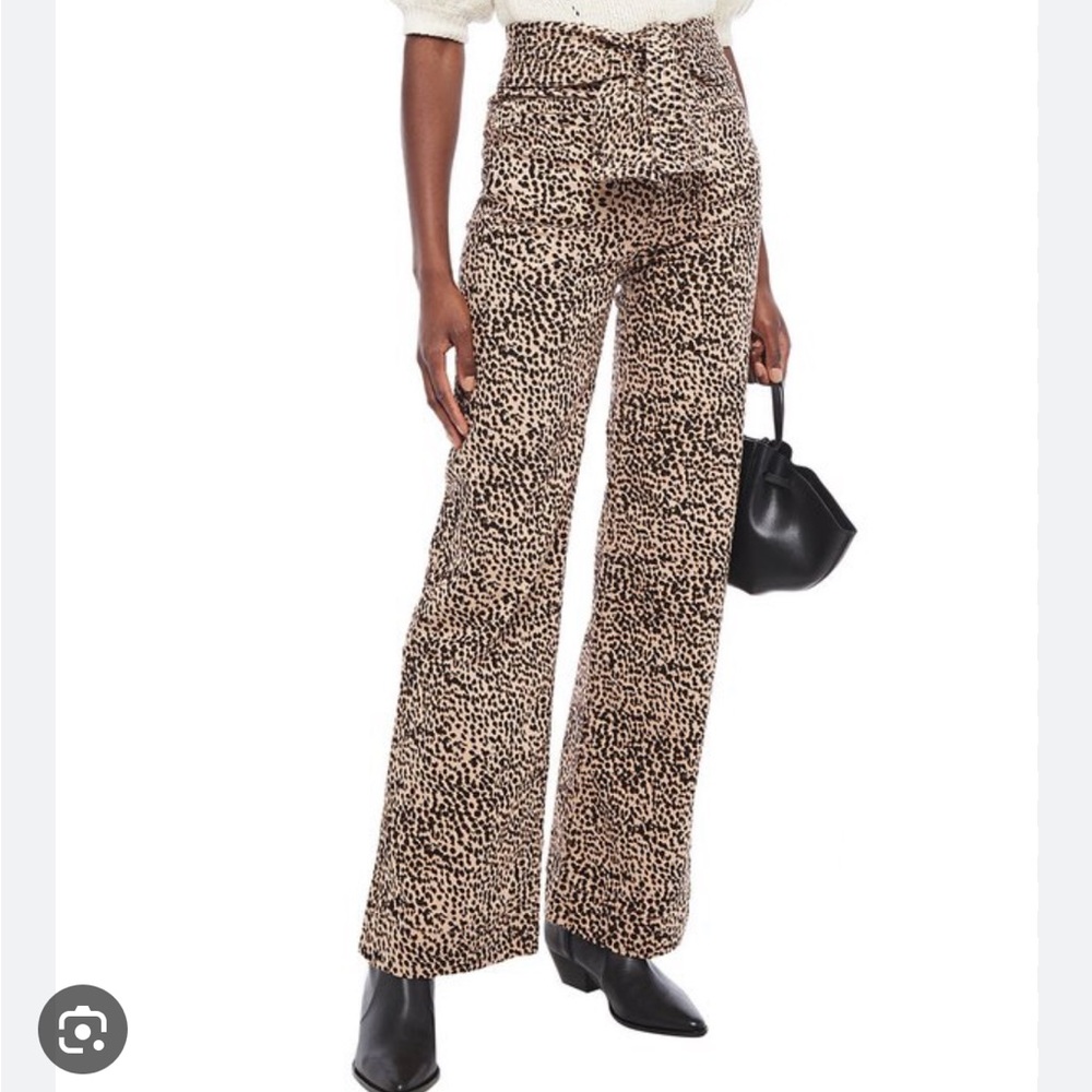 Ulla Johnson Woman Wade Tie front leopard print pant